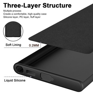 Dành Cho Samsung S22 Ultra / S23 FE / S24 Plus Ốp Lưng Silicon Lỏng Nâng Cấp Với Viền Vuông Bảo Vệ Camera Mềm Chống Trầy Xước Lớp Lót Microfiber Chống Sốc Mỏng