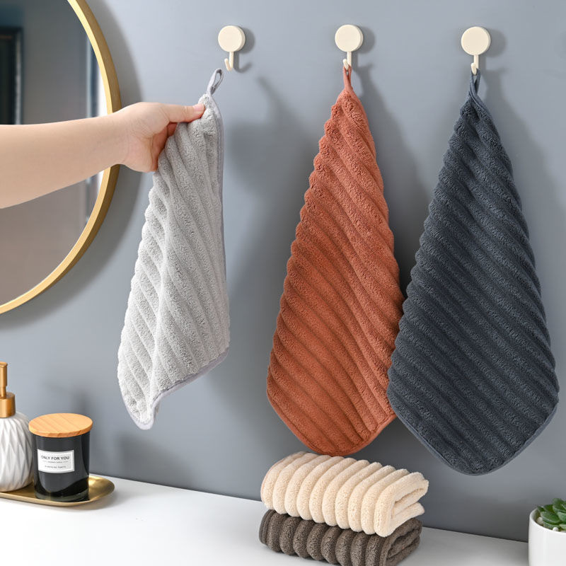 [Đặc sắc] Khăn tay nhung san hô - Có thể treo, thấm nước, có thể giặt được - Đồ dùng vệ sinh gia đình - Tấm cọ rửa nội thất - Vải rửa chén dày - Bộ đồ ăn Khăn lau