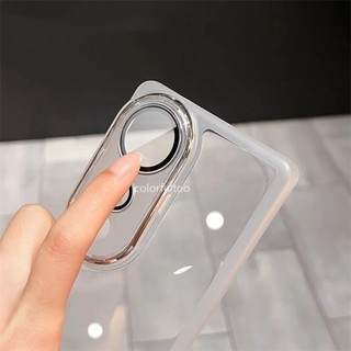 Vivo V40 2024 Vỏ Mạ Cho Vivo V40 Pro V40Pro V 40 VivoV40 5G Ốp Lưng Điện Thoại Acrylic Trong Suốt Ốp Lưng Mềm Chống Rơi Ống Kính Silicon Đơn Giản Bảo Vệ Toàn Diện Mặt Sau Co