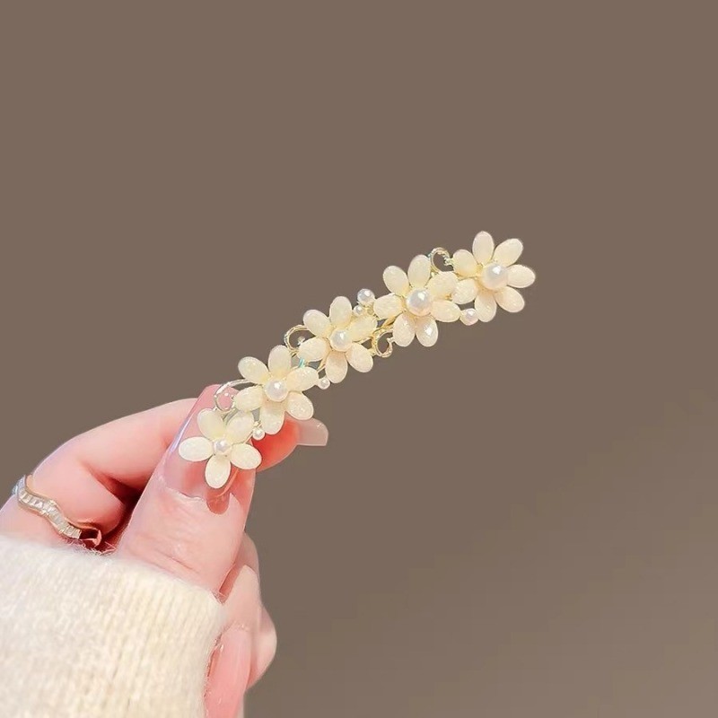 Mauropoli [Sẵn Sàng] Kẹp Tóc Ngọc Trai Ngọt Ngào Nữ Xuân Hè Phong Cách Mới Hoa Nhỏ Mỏ Vịt Kẹp Sang Trọng Nổ Kẹp Bên Tinh Tế Kẹp Tóc