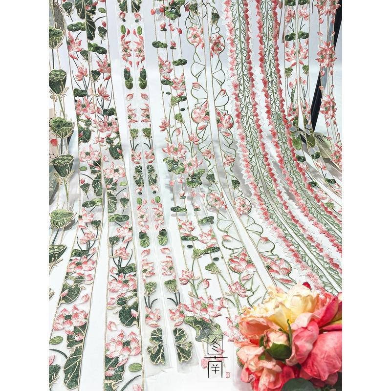 Sen Thêu ren cạnh phụ kiện Hanfu tay áo cổ organza rèm cạnh dải DIY | BigBuy360 - bigbuy360.vn