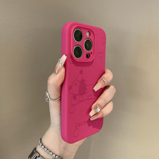 Ốp điện thoại silicon lỏng Luxury Line Dachshund cho iPhone15 Pro Max 14 13 12 11 Pro Max Vỏ bảo vệ camera chống sốc bao gồm mặt sau mềm