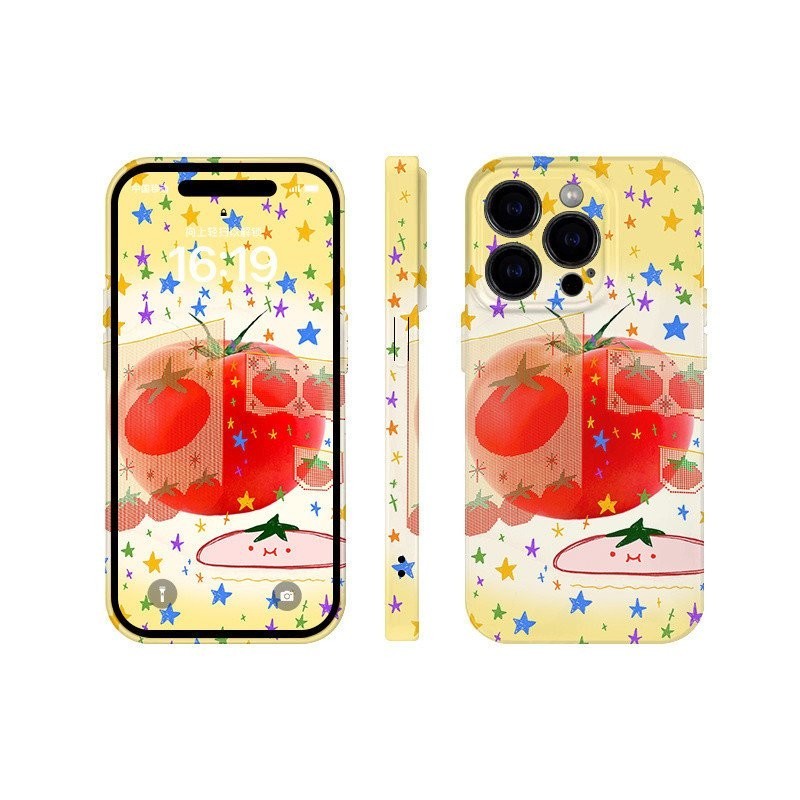 Thiên niên kỷ cà chua QYJS dùng cho IPhone 11 14 15 PLUS 12 PRO X XR XSMAX SE 7 8 plus 13 14 15 ProMax Vỏ Cứng mẫu thời thượng nhỏ chống rơi Ốp bảo vệ PRYC