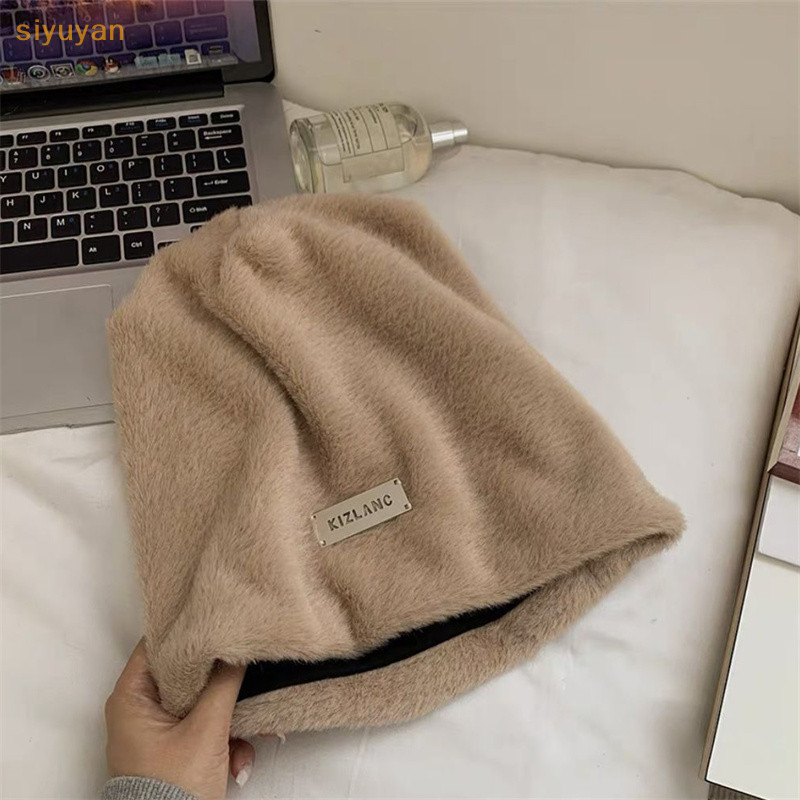 Siyuyan Sang Trọng Beanies Mũ Dành Cho Nữ Mùa Đông Ấm Áp Chắc Chắn Baggy Lông Cừu Len Skullies Mũ Ngoài Trời Chống Lạnh Làm Dày Mũ VN