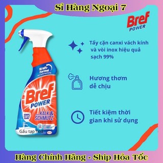 Chai xịt vệ sinh tẩy cặn canxi inox, vòi sen, vách kính Bref Power 750ml của Đức