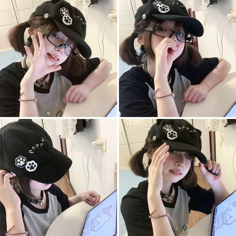 Mũ nồi JVSUB, Mũ Newsboy Y2k dễ thương, Mũ bóng chày du lịch Nhật Bản thông thường thời trang dành cho nữ Cô gái