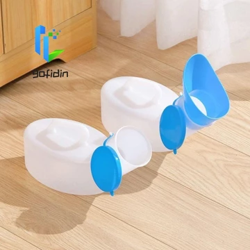GOFIDIN Nhà vệ sinh đi tiểu di động, Nhà vệ sinh ngoài trời 1000ml Bình tiểu tiểu, Bình hỗ trợ vệ sinh cho nam Thiết kế tay cầm có nắp đậy Pee Collector Chai lưu trữ Người cao tuổi nằm liệt giường