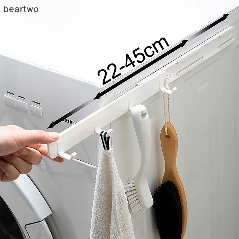 < Beartwo > Móc co giãn trượt treo tường Khoảng cách mở rộng Móc treo khăn Nhà bếp Phòng tắm Tiết kiệm không gian Móc lưu trữ Đẹp