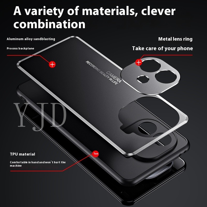 Ốp YJD Cho Vivo Z9 Turbo Z9X Mặt Sau Kim Loại TPU Vỏ Điện Thoại Chống Sốc