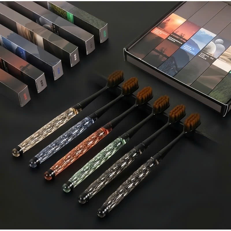 anhduongshop0209 SET 6 Bàn Chải KÈM HỘP Bàn chải đánh răng màu pha lê