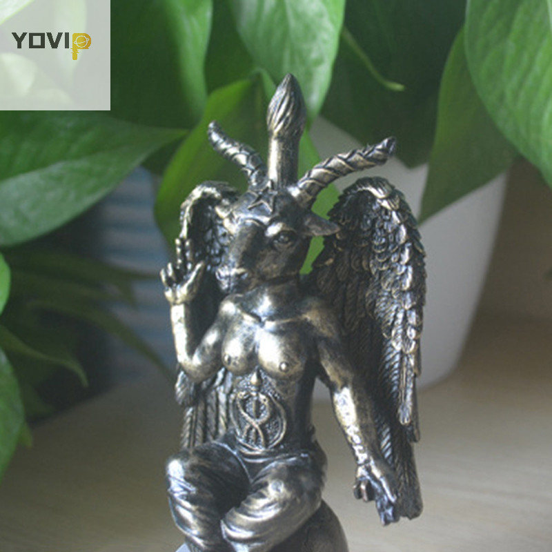 Yovip Baphomet Thần Dê Của Mendes Tượng Nhà Thờ Satan Sabbatic Dê Thần tượng Baphomet Nhựa Satanic Huyền bí Thần còi Dê VN