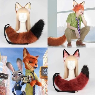 Crazy Animal City Nick Fox Set Tai Headband Mô Phỏng Đuôi Cáo Truyện Tranh Triển Lãm Động Vật Trang Phục Đạo Cụ