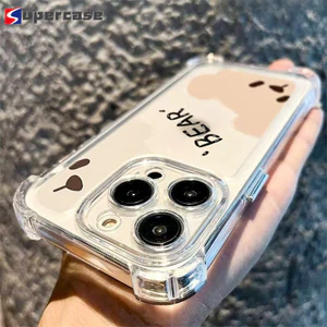 Phim Hoạt Hình Gấu Trong Suốt Cho Realme 16 15T 15 P4 Power Narzo Power 90X 90 80 Lite Note 80 70T C85 C83 C71 C75 C75X C67 Neo8 7 Turbo GT8 7 Pro 5G 4G Vỏ Điện Thoại Mềm Vỏ Dễ Thương