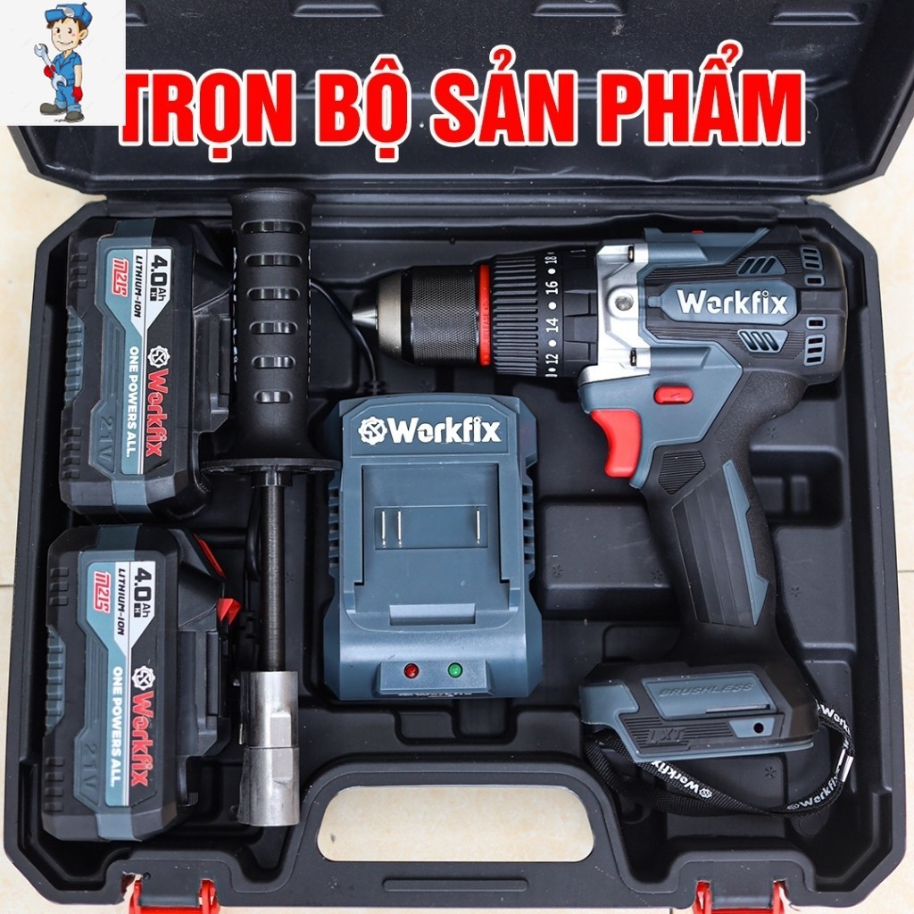 Máy Khoan Pin Workfix/ WF-ID1395BL/ Lực Siết 95N.m / 3 Chức Năng Chuyên ...
