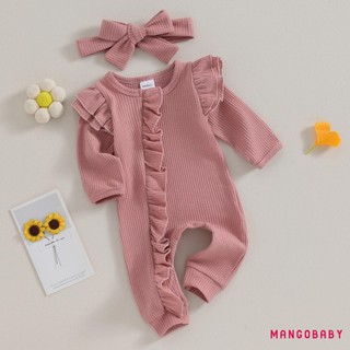Mg-bộ áo liền quần mùa thu cho bé gái màu trơn cổ tròn tay bay có dây kéo xù có nơ băng đô