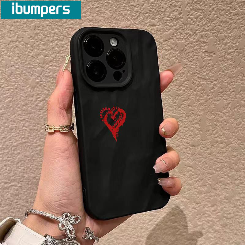 ibumpers Ốp Lưng iPhone Xinh Hàn Quốc Hình Trái Tim In Hình  Ốp Điện Thoại nhám Dày Dặn Silicon Mềm Chống Sốc Chống Bẩn Cho Iphone 15 14 12 13 11 Pro Max IP 7 8 Plus Iphon X XS XR
