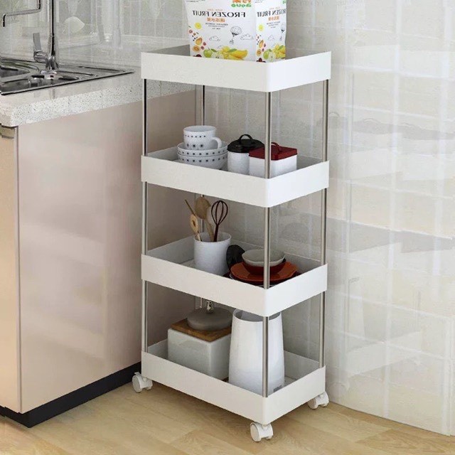 Kệ để đựng đồ đa năng (loại 1 ) Kệ  gấu để bếp, decor  3 - 4 tầng có bánh xe AMIZIN
