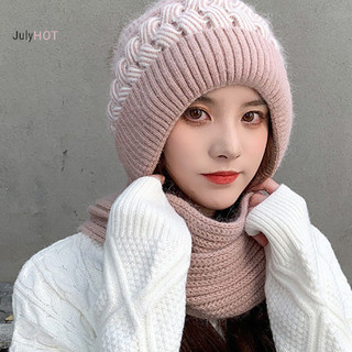Julyhot Dệt Kim Mùa Đông Skullies Mũ Khăn Bộ Chống Lạnh Bảo Vệ Tai Khăn Ấm Áp Bé Gái Beanies Đi Xe Đạp Chống Gió Nữ Mũ Ngoài Trời Massivedeals