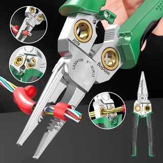 Dây Stripper Crimper Máy cắt cáp khoan 8 trong 1 Máy cắt cáp khoan bằng thép không gỉ Kìm điện đa chức năng cho cáp điện Tước antirtvn