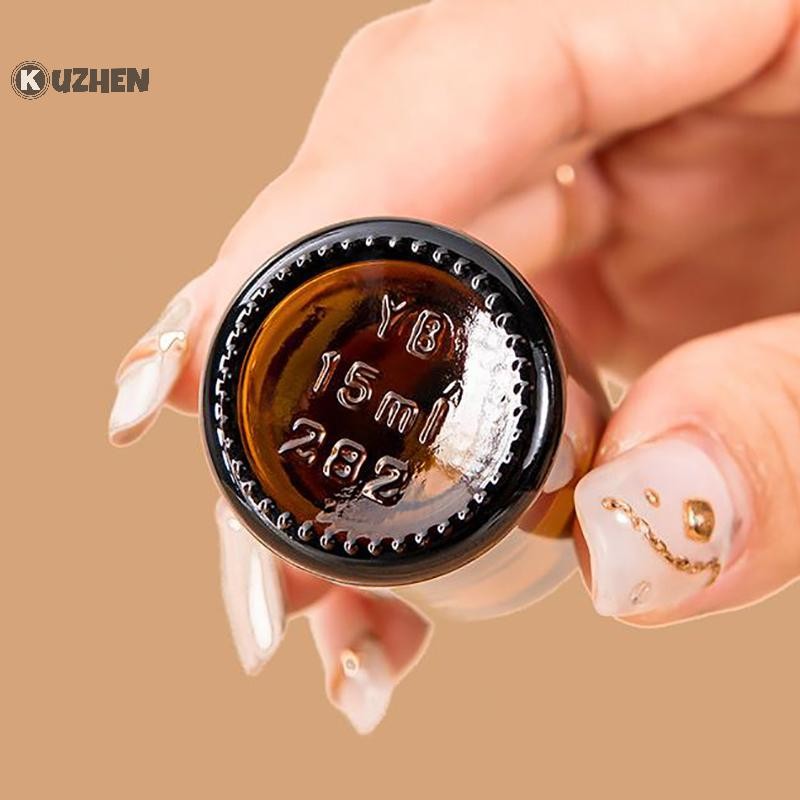Kuzhen 5ml-100ml Chai nhỏ giọt có quy mô Thuốc thử Giọt mắt Kính màu hổ phách Chai pipet lỏng Chai có thể đổ lại Du lịch HOT