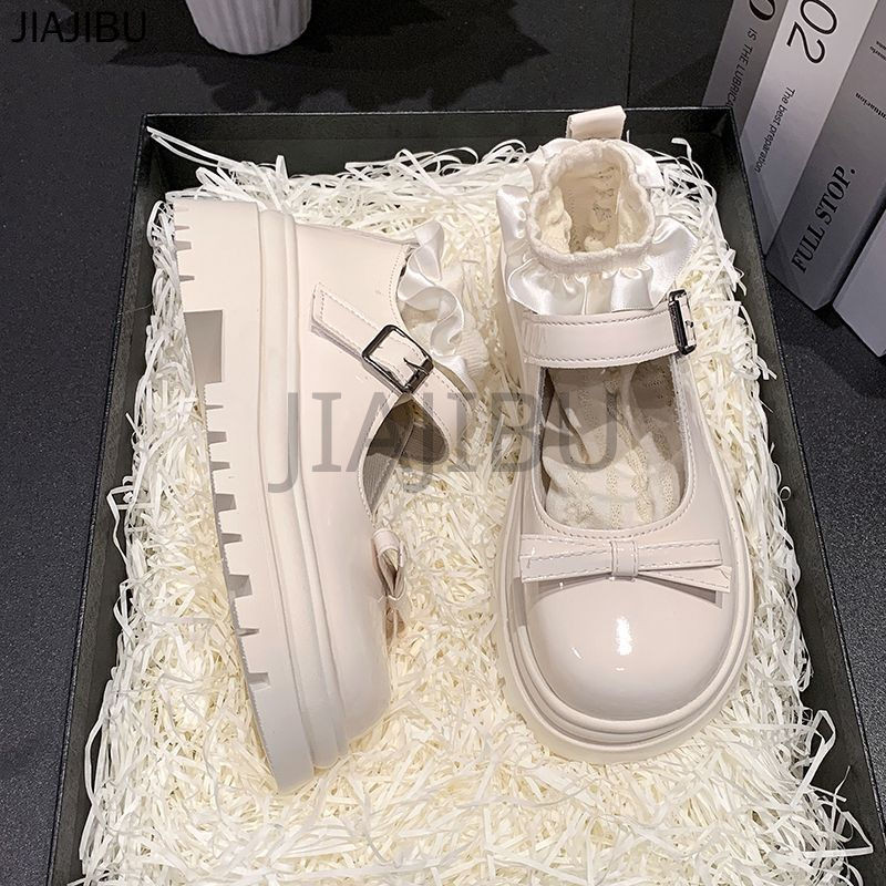 Size 34-46 Giày Nữ Cỡ Lớn 45 Giày Đi Học Màu Đen 44 Korean Fashion Platform Mary Jane Shoes 43 Giày Công Chúa Đế Mềm Mũi Tròn Chống Trượt 42 Giày Da Nhỏ Màu Be Phong Cách Anh Có Gót Dày Giày Lolita Đồng Phục JK Nhật Bản Versatile French Cosplay Doll Shoes