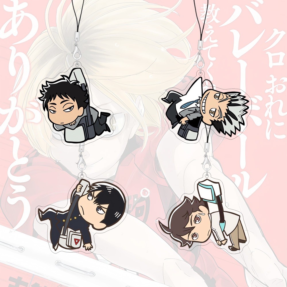 55mm Dây Đeo Điện Thoại Haikyu Mèo Dễ Thương Hoạt Hình Acrylic Túi Quyến Rũ Hoạt Hình Dây Phụ Kiện Điện Thoại
