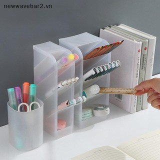 [Mới] Hộp đựng bút mờ trong suốt để bàn chải trang điểm nghiêng Hộp đựng môi Hộp đựng văn phòng phẩm đa chức năng.