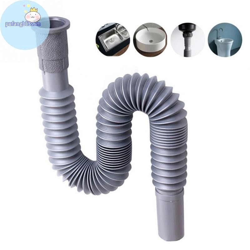 Pufangbliss Ống Nước Linh Hoạt Bồn Rửa Ống Thoát Nước Kéo Dài Khử Mùi Ống Nước Dài Ống Nước Ống Nước VN