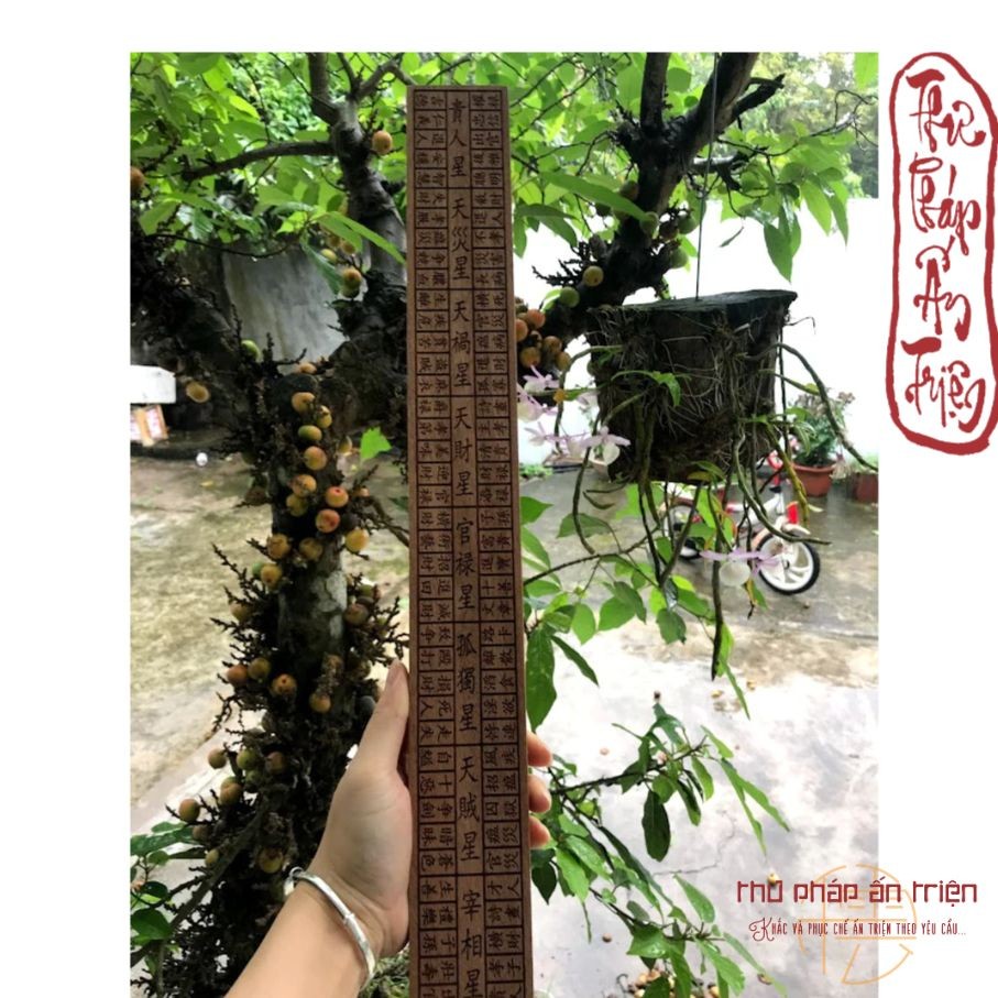 Dụng Cụ PHONG THỦY THƯỚC LỖ BAN PHONG THỦY GỖ ĐÀO 46CM HÁN TỰ có miễn phí vận chuyển