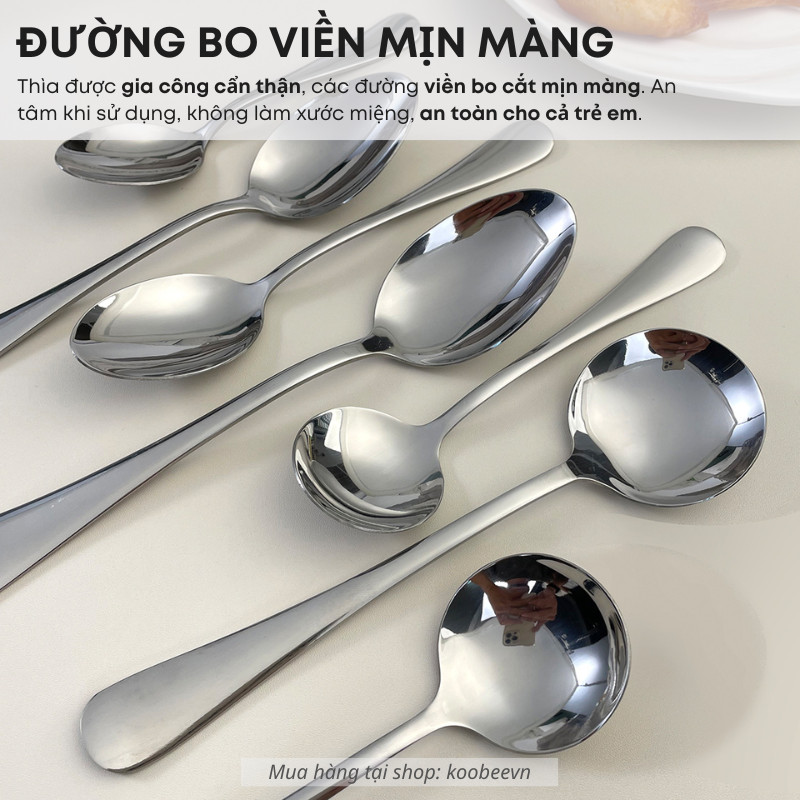 Bộ Dao Muỗng Dĩa Thìa Inox Ăn Bít Tết Nhiều Kích Cỡ Inox 410 Cao Cấp Chuyên Dùng Cho Nhà Nàng