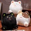 QEARY Calico Cat Đồ chơi sang trọng, Bông PP có túi cầm tay Gối sang trọng, Đồ chơi sang trọng thoải mái Smile Funny Kawaii Black Cat Sang trọng Búp bê sinh nhật Giáng sinh