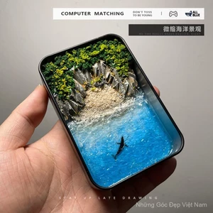 Influencer Cùng Phong Cách Dạ Quang Bán Đảo Handmade Thu Nhỏ Phong Cảnh Đại Dương Hộp Sắt Chất Liệu Gói Nhóm Máy Tính Để Bàn Giá Trị Cao