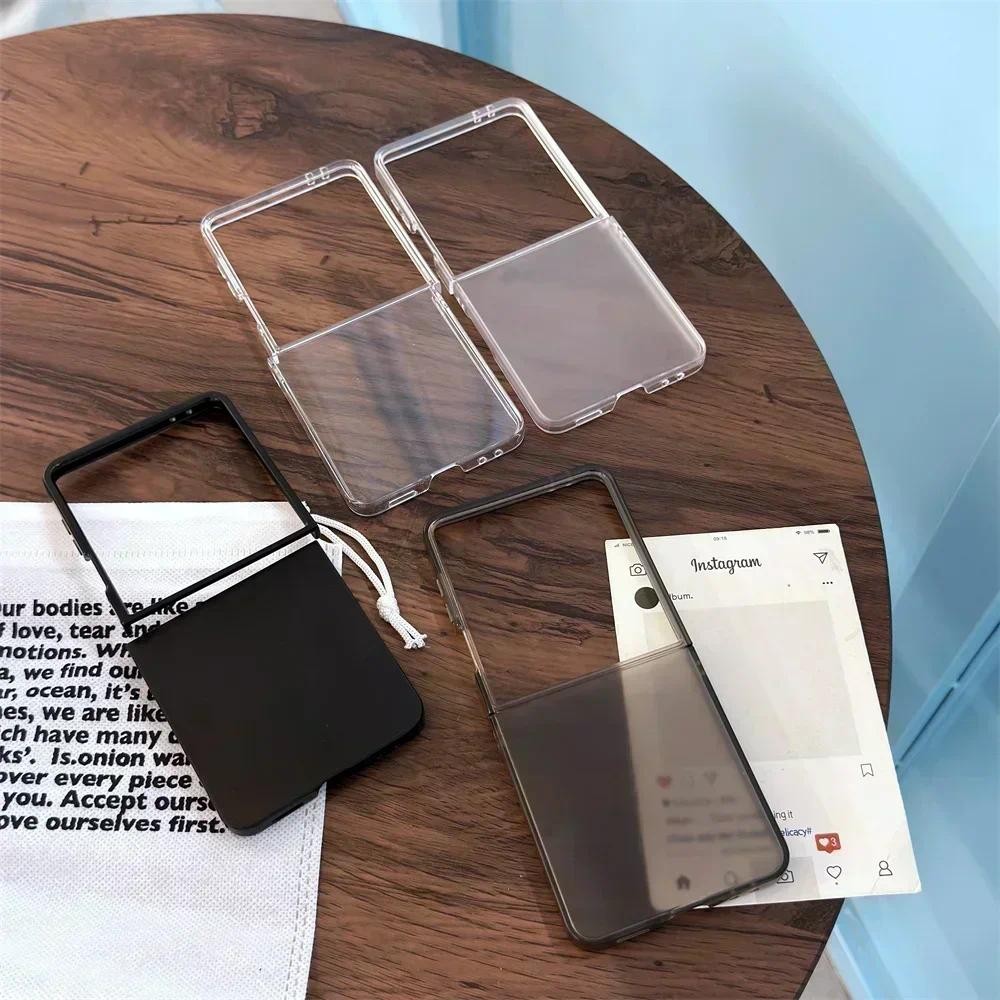 Ốp Điện Thoại Chà Nhám Trong Suốt Cho Samsung Galaxy Z Flip 7 6 5 4 3 Flip7 Flip6 Flip5 Flip4 Flip3 5G Vỏ Bảo Vệ Chống Sốc
