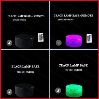 GC9 3D Đèn Ngủ Đèn Đế Đèn Giá Đỡ Từ Xa Phòng Ngủ Led USB Chiếu Sáng 7 Màu Trang Trí Nhà Quà Tặng CG9
