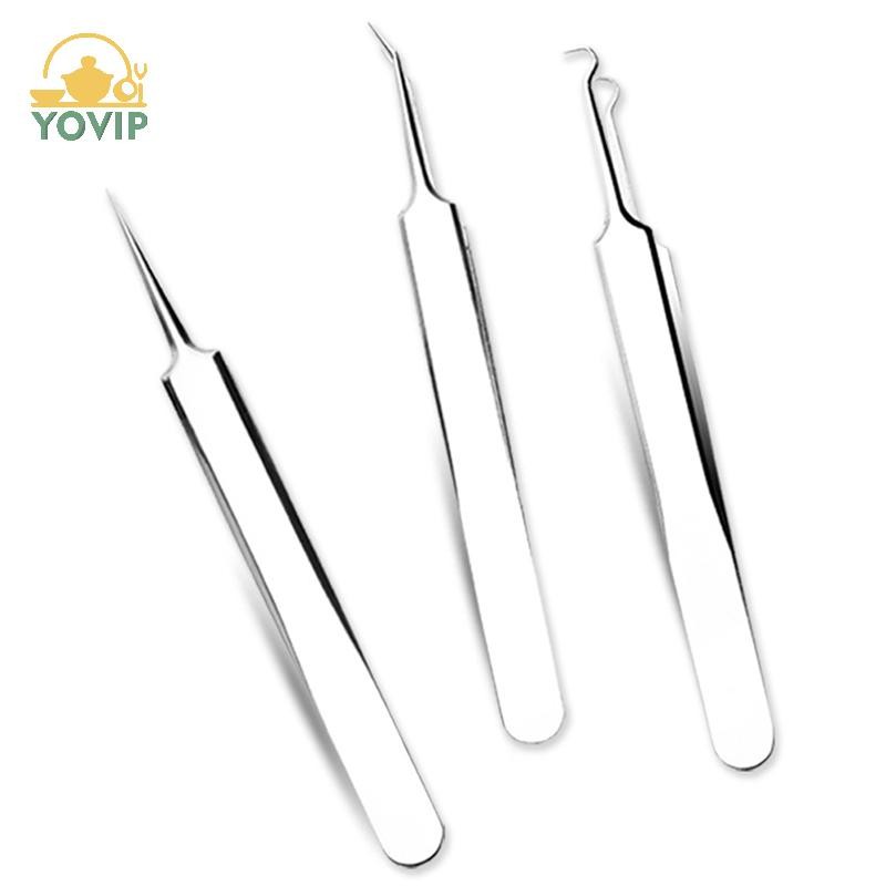 YOVIP Nhíp Kim Mụn Đầu Đen Loại Bỏ Mụn Đầu Nhọn Uốn Cong Dụng Cụ Chăm Sóc Mặt VN