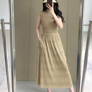 Miyake Quần Áo Hai Mảnh Chữ A, Vải Cao Cấp, Phù Hợp Mùa Hè