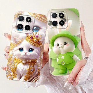 Vỏ hoạt hình dễ thương cho Honor X5b GFY-LX2 Vỏ silicon lỏng mềm chống sốc TPU cho Honor X5b Plus X 5B Vỏ điện thoại