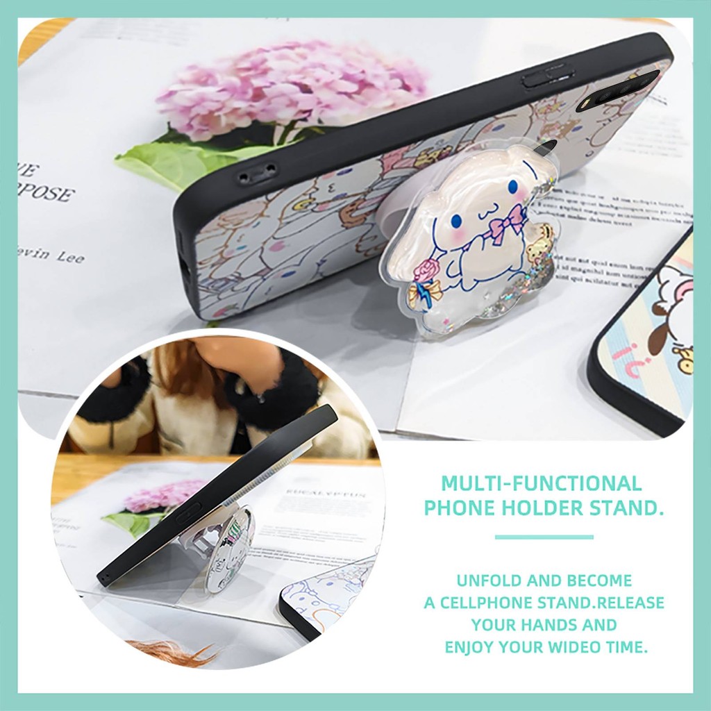 Ốp Lưng Chân Đế Ốp lưng Alcatel 3X 2019 Chống Bụi Bẩn Mềm Quicksand Trôi Cát Xoay Được Đứng Hoạt Hình Cảm Giác Da Silicon Bền Chống Thấm Nước Lấp Lánh Chống Bụi