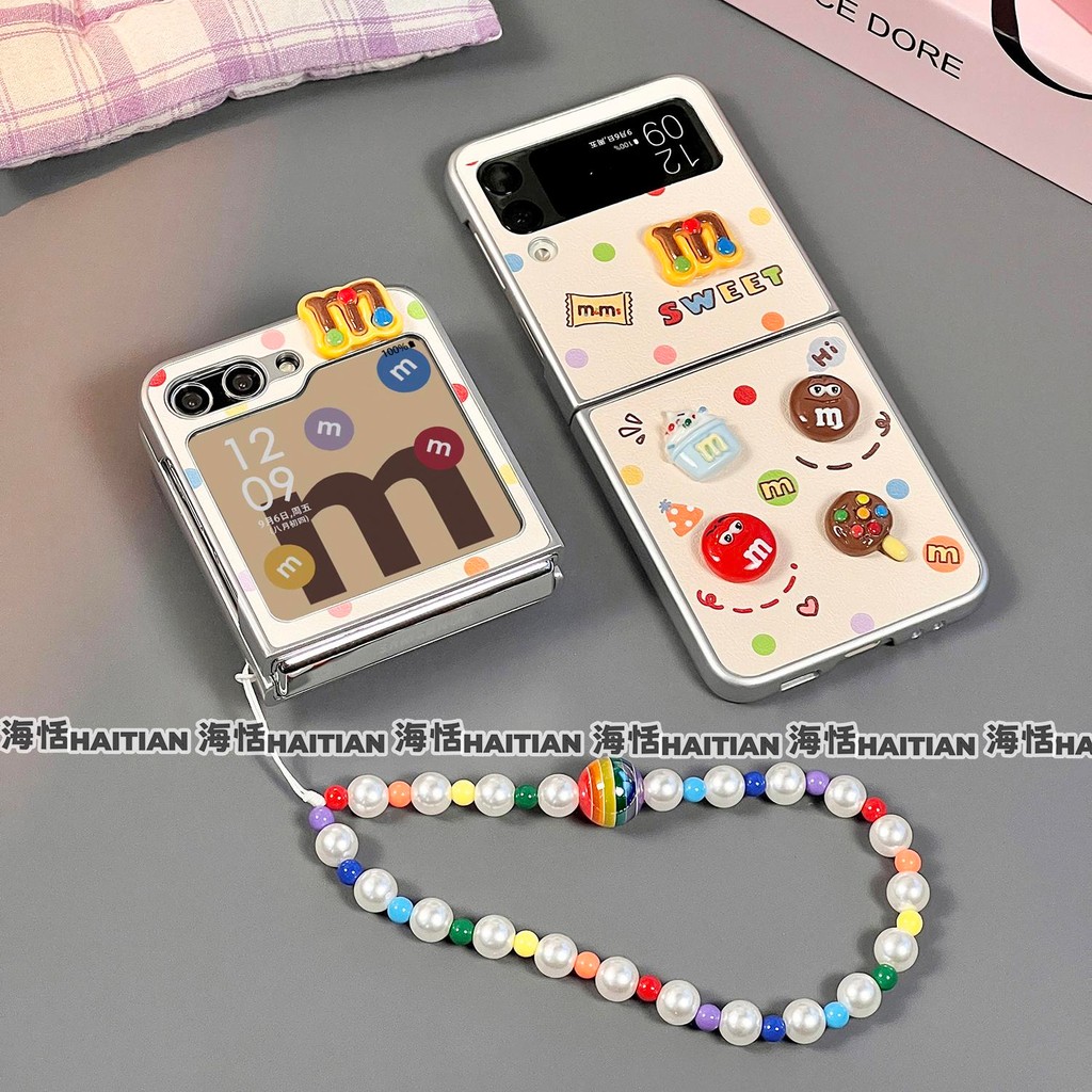 Thích hợp cho Samsung Galaxy Zflip7 3D Vỏ điện thoại kẹo ba chiều Vỏ gấp dây buộc cho ZFlip 6 5 4 3 5G N3Flip MixFlip 2 Vỏ bảo vệ cứng