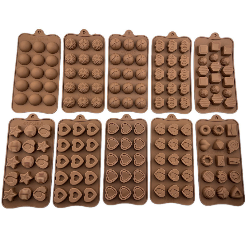 Tự Làm Chocolate Khuôn Silicon Khay Đá Thạch Pudding Kẹo Bánh Quy Khuôn Trang Trí Bánh Khuôn