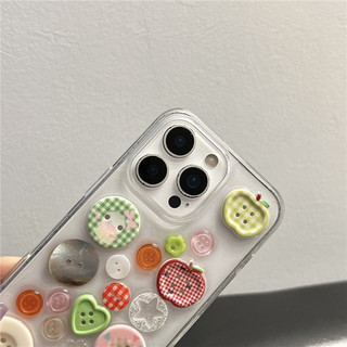 Vỏ điện thoại nút chặn màu epoxy macaron thời trang cho iPhone 16 15 14 13 11 12 Pro Max