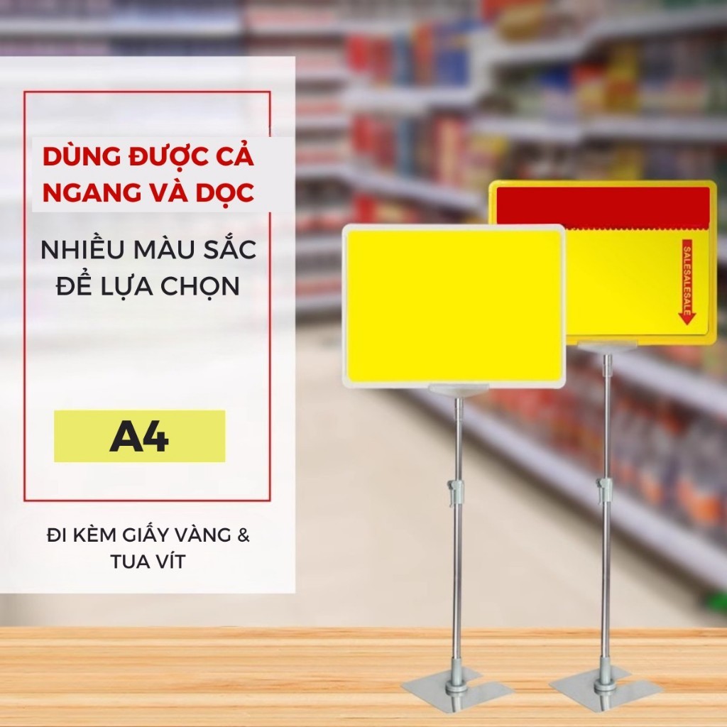 Khung Chân Đế Để Bảng Giá A4 Đặt Dọc Ngang - Kệ Menu Mica Chân T Trong Suốt, Giải Pháp Trưng Bày Tiện Lợi & Hiện Đại