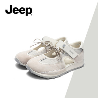 Giày Mary Jane hở mũi nữ JEEP Mùa hè mới, Thiết kế cắt, Thời trang hợp thời trang, Dép thể thao, Đi lại đa năng