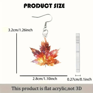 Lá Phong Vintage Acrylic - Bộ Bông Tai & Mặt Dây Chuyền, Quà Tặng Perfect cho Lễ Tình Nhân và Sinh Nhật