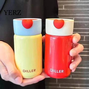 Cốc giữ nhiệt Mini YERZ, Ấm đun nước uống bằng thép không gỉ Bình chân không cầm tay, Bình giữ nhiệt dành cho học sinh có tay cầm Cách nhiệt Giữ ấm Chai nước giữ nhiệt lạnh và nhiệt Trà cà phê