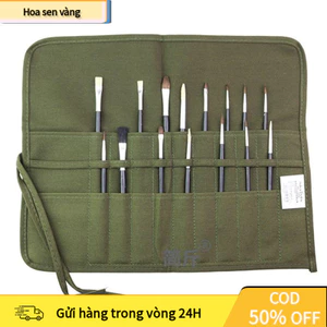 【24H】 Túi Đựng Bút Canvas Dày – Túi Đựng Bút Bằng Vải Có 22 hoặc 30 Lỗ Đựng Cọ Vẽ Đa Năng
