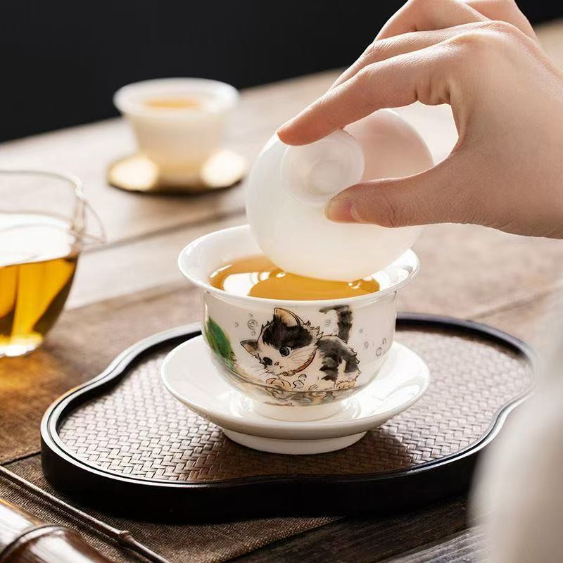Cốc Trà Mèo Lanolin Ngọc Trà Bộ Phong Cách ins Bộ Trà Kung Fu Giá Trị Cao Hộ Gia Đình / Văn Phòng Trà Chiều Trà Cốc