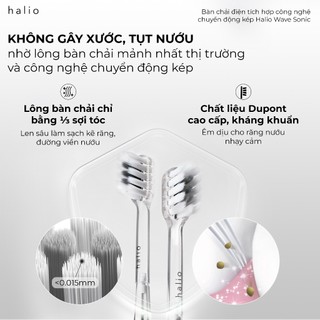 Bàn chải điện Halio Wave Sonic Electric Toothbrush - Xoay 45 độ - Bảo hành chính hãng 24 tháng
