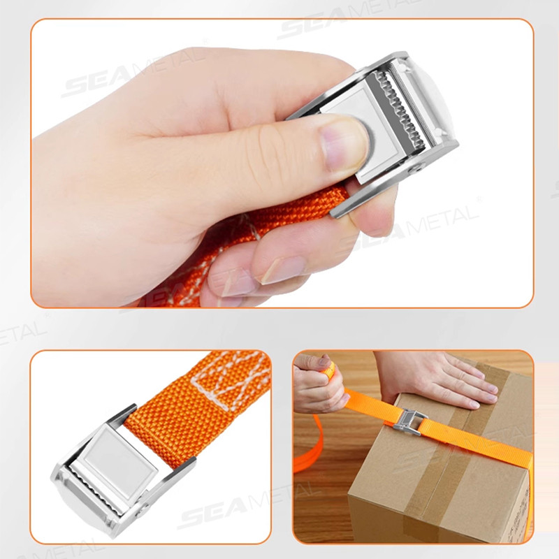 Dây buộc hàng hóa ô tô SEAMETAL 3/4/6m, Khóa kéo, Dây buộc chắc chắn cho xe máy và xe đạp