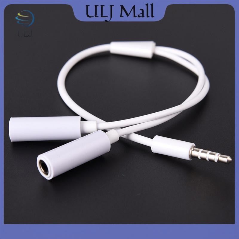 ULJ 3.5mm AUX Audio Mic Splitter Cáp Tai nghe Bộ chuyển đổi tai nghe Nam sang Nữ.